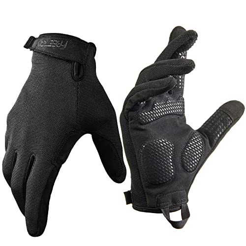 FREETOO Full-Finger Workout Gloves for Men, Padded Gym Gloves with Excellent Grip and Palm Protection - size: Medium