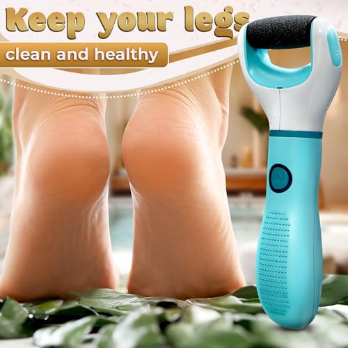 Electric Foot Callus Remover for Feet, 3 Speeds Up to 2800 RPM | Foot Sander & Hard Skin Remover, Replaceable Roller, Dust Cap, Pedicure Tools for Feet Care, Anti-Slip Ergonomic Grip - color: Blue and White Callus Remover