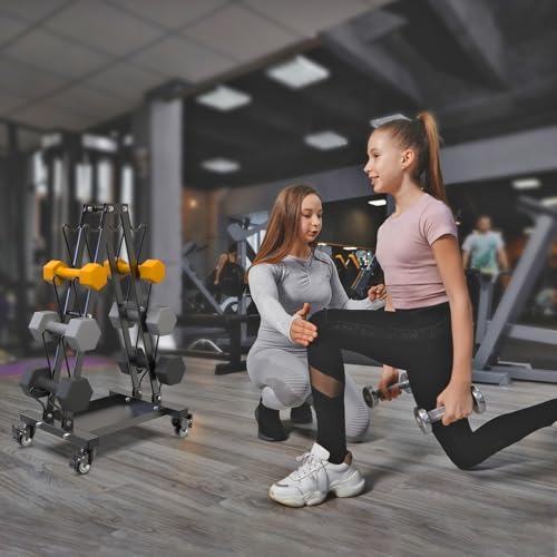 Kipika Heavy Duty Dumbbell Rack Multifunctional, Weight Rack for Dumbbells, Home Gym Equipment, Suitable for Storage of Dumbbell, Kettle Bell, Barbell Plate, Barbell Bar (4 Tier Tilt Shelf)