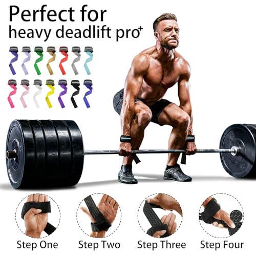 Lifting Straps Wrist Straps for Weightlifting Gym Straps Weight Lifting Deadlift Workout Women Men Dumbbell Straps for Hand RDL Strap Exercise Straps Dead Lift Cotton Neoprene Padded Zeus Power - color: 01-Black Silicone