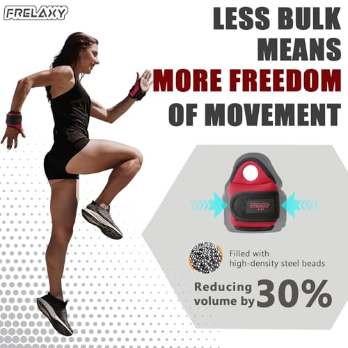 Frelaxy Wrist Weights with Thumb Loops for Men Women, 1-3 lb Pair | Weighted Gloves for Running Strength Training Yoga Walking Exercises 1lb*2 2lbs*2 3lbs*2 - color: Red, size: 2 lbs x 2