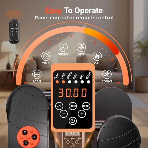 GORISE Under Desk Elliptical Machine, Portable Ellipse Leg Exerciser as Seen on Tv for Seniors, Fully Assembled Seated Pedal Exerciser with Remote, Manual & Auto Mode for Home Office (Orange)