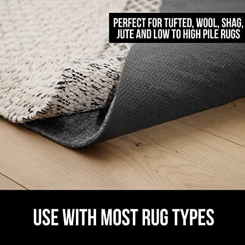 GORILLA GRIP Felt with Rubber Stay in Place Slip Resistant Rug Pad, 1/4 inch Thick, 3x5 FT Protective Padding Under Area Rugs, Cushioned Gripper Pads, Carpet Runners, Hardwood Floors Protection - size: 3' x 5' (Rectangular), style: 1/4" Thickness