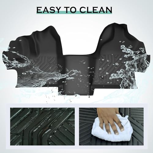 KARPAL Floor Mats for 2015-2021 Ford Transit 150/250/350/350HD w/Carpet Flooring (No Fit Transit Connect), Custom Fit TPE All Weather Ford Transit Accessories Front Floor Liner - style: 2015-2021 | For Ford Transit | Front Row