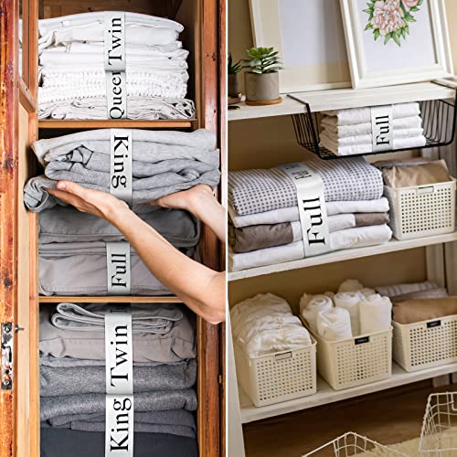 Oudain 8 Pcs Bed Sheet Organizer Bands Sheet Closet Organization Keepers King Twin Full Queen Straps Elastic Bed Storage Bedding Bands Closet Organizer for Dorm Laundry Room(Black)
