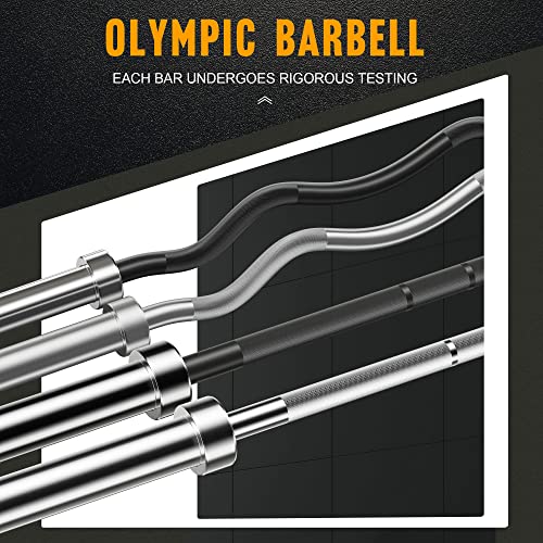 Curl Bar Olympic Barbell EZ Bar 330LB/700LB/1000LB/1500LB for Biceps Curl, Squat, Weightlifting - style: 700LB-Black2.0