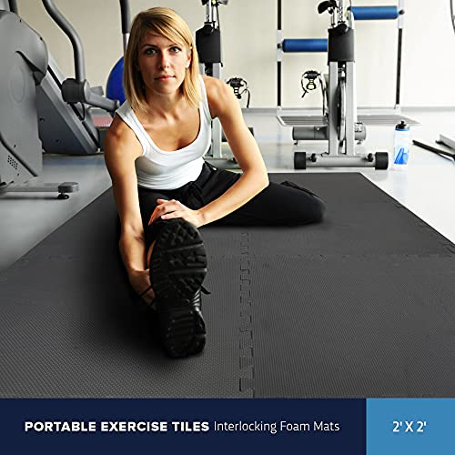 Flooring Inc's Puzzle Exercise Mats, EVA Foam Interlocking Floor Mats for Protective, Cushioned Workout Flooring for Home and Gym Equipment, Multiple Sizes & Colors - color: White, size: 1/2" Thick