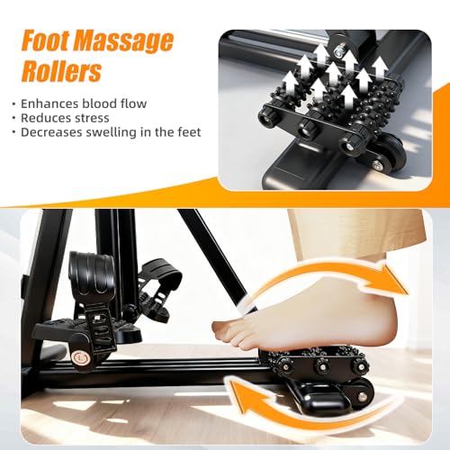 Arm and Leg Pedal Exerciser for Seniors - Seated Pedal Exerciser with Leg Swing Exercise, Arm Rope Pull Exercise&Foot Massage, Stroke Recovery Pedal Exercise Equipment for Elderly, with Digital Display