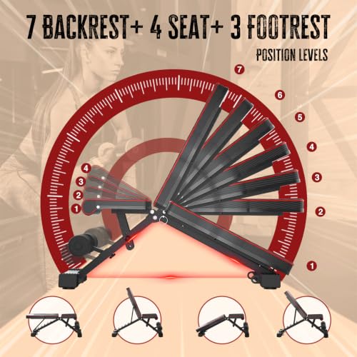 Multi-Function All in 1 Weight Bench Set - Multi-Positions Heavy Duty Weight Lifting Sit Up Bench Workout Benchs Folding Bench Press for Home Gym - color: Black