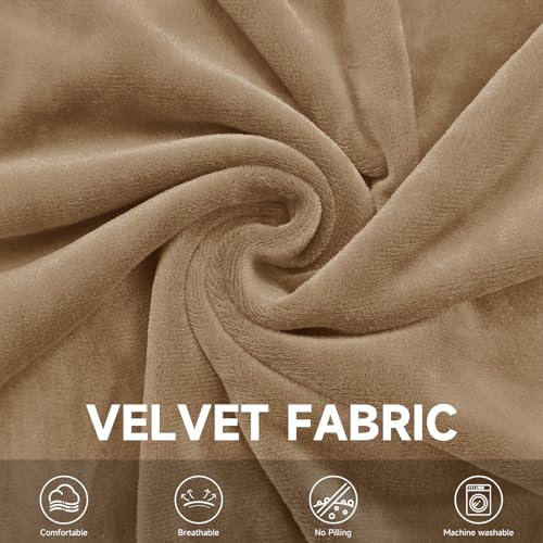 Velvet Wingback Dining Chair Cover Soft Stretch Accent Chair Cover Slipcover Thick Plush Wing Back Chairs Covers Furniture Protect Washable Chairs Protector Covers for Dining Room (Brown, 2) - color: Brown
