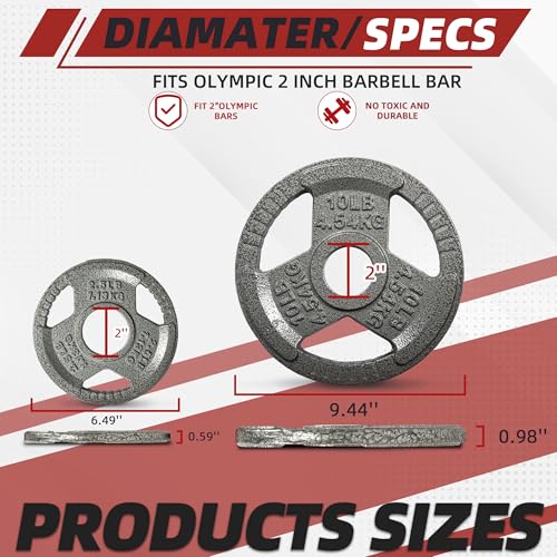 Signature Fitness 2-Inch Cast Iron Barbell Sets - size: 50LB Set