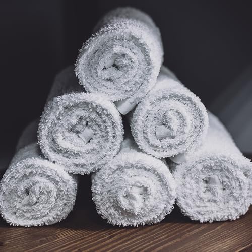 (Pack of 12 White Bath Towels Bulk 20x40 Inches -100% Cotton Economy Cheap Bath Towels for Commercial Uses, Gym, Salon, Spa & Hair - Quick Drying -Bath Towel Sets Bulk - size: 20x40 pack of 12