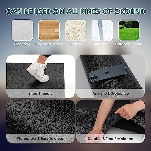 Large Exercise Mat, 8' x 6'/8' x 4'/6' x 4' Extra Durable Workout Mats for Home Gym Flooring, High-Density Gym Mats Cardio Mat for Jump Rope, MMA, Stretch, HIIT, Shoe-Friendly, Non-Slip, Non-Toxic - size: 8mm