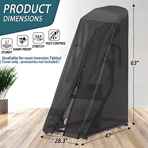 Inversion Table Cover - Dustproof and Waterproof Inversion Equipment Protection Covers (47" L X 28.3" W X 63" H) - Keep Your Inversion Table Safe from Dirt and Scratches - color: Black
