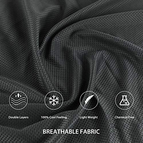 Sports Towel for Instant Cooling Relief Microfiber Towels for Golf Workout Swimming Gym Yoga Travel Camping Fitness 40"x12" Sweat Towel (Black 2 Pack) - color: Black 2 Pack