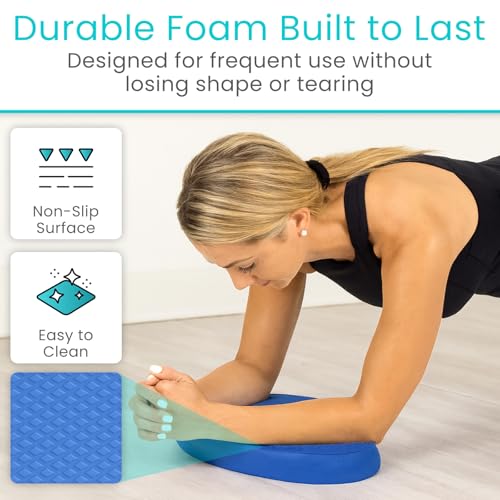 Vive Oval Balance Pad - Wobble Cushion For Physical Therapy And Rehabilitation Equipment - Soft Stability Trainer Foam For Workouts, Yoga, Core Strength And Pilates - Device For Women, Men And Kids - color: Blue, size: 2 Pack