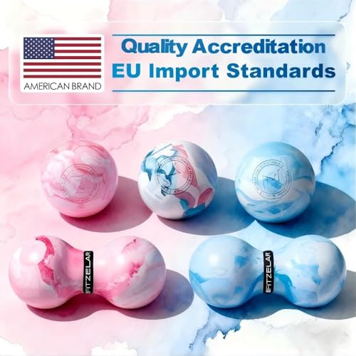 FITZELAR Massage Lacrosse Balls for Myofascial Release, Quality Certification, Massage Deep Tissue for Back and Shoulder, Trigger Point Therapy, Muscle Knots, Relieving Muscle Pain - color: Pink Mix Blue
