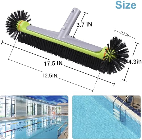 Sepetrel Pool Brush Head for Cleaning Walls,Heavy Duty Inground/Above Ground Swimming Pool Round Scrub Brushes with Premium Strong Bristle & Reinforced Aluminium Back - size: Hemispherical for Walls