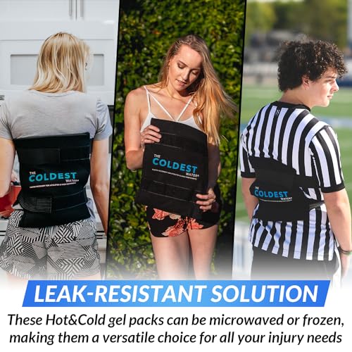 Coldest Ice Pack for Back Pain Relief - All Body Multipurpose Ice Pack for Lower Back Pain, Swelling, Bruises, Surgery, Cramps - Hot & Cold Therapy - Reusable & Adjustable Gel (Large) - color: Back (14" X 11" With Wrap)