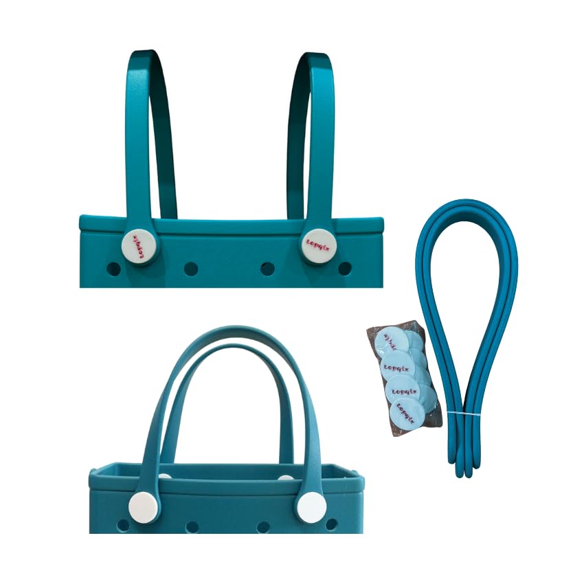 Replacement Straps for S/M Rubber Beach Bag, Replacement Handles with 4 Snaps, EVA Bag Strap Replacement - color: Lake Blue