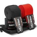 'Meister Elite 180'' Premium Adult Hand Wraps for MMA & Boxing - 2 Pair Pack w/Mesh Bag' | Premium double-woven elastic blend, maximum wrist support and knuckle protection for boxing, MMA and Muay Thai - color: Black & Blood Red