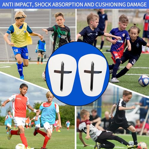 TOMIYO Mini Shin Guards Soccer,Small Extra Small Protective Equipment Pads | Small Tiny ShinGuards Kids Ages 4-6 Calf Protective Gear Fixed Straps and Socks, Light Soft EVA Reduce Impact for Player - color: White Base Cross, size: Small