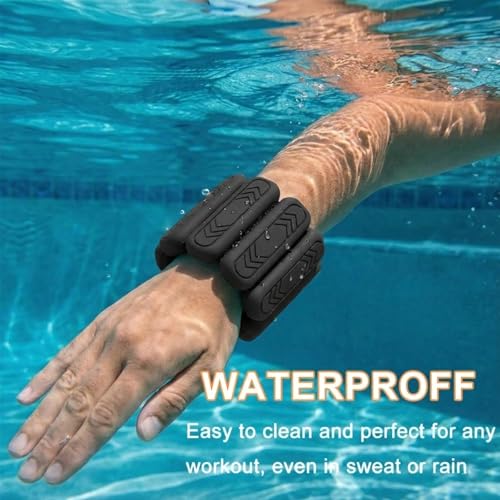 Wrist & Ankle Weights for Women Men, 1lb/2lb/4lb Set of 2 - Adjustable Wearable Weighted Bands, Waterproof Silicone Arm & Leg Weights for Pilates, Yoga, Walking, Dance, Home Workout & Gym - color: Black, size: 1lb each weight (2lbs Pair)