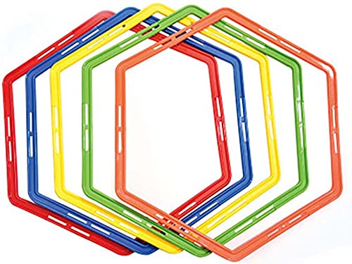 Hexagon Agility Ring Training Circle Ring Speed Agility Ladder Physical Training Ring Football Footwork Trainer Hurdles Agility Ladder Fitness Equipment Multicolor Training Ring 3Pcs - color: blue
