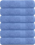 KAHAF COLLECTION 100% Cotton Bath Towels, 24x48 Pack of 6 Towels, Quick Dry, Highly Absorbent, Soft Feel Towel, Gym, Spa, Bathroom, Shower, Pool, Luxury Soft Towels (Blue, 24x48-6 Pack) - color: Blue, size: 24x48 - 6 Pack