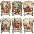 Moukeren 6 Pcs Christmas Chair Cover Set Stretch Dining Chair Back Covers Christmas Nutcracker Red Truck Slipcovers Farmhouse Removable Elastic Seat Protector for Xmas Party Dining Home Kitchen Decor - style: Traditional