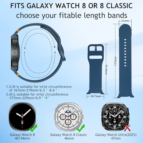 Sport Bands Compatible with Samsung Galaxy Watch 8 7 6 5 40mm 44mm Galaxy 6 Classic 47mm 43mm 8 Classic 46mm Bands Silicone Watch Bands&Storage Organizer for Women Men - size: Galaxy Watch 8/8Classic（M/L）-14 Pack
