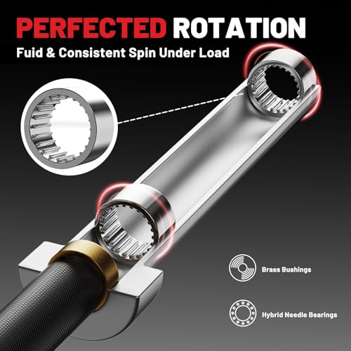 PAPABABE Olympic Barbell, 4ft/5ft/6ft/6.5ft Straight Barbell Womens Olympic Barbell for Strength Training and Technique Adjusting, 2 inch Olympic Bar with Moderate Knurling For Bench Press, Squats Curls Deadlifts Weightlifting - color: 6.5ft Pro 35lb Barb
