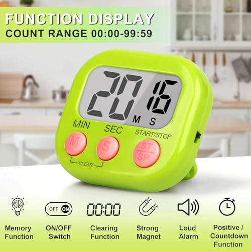 ZILLEEN Classroom Timer for Kids Teachers 2 Pack Digital Tmers, Green - color: Green & Green