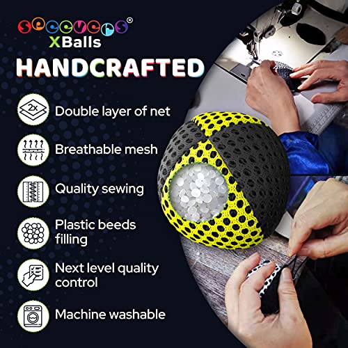 speevers Juggling Balls for Beginners and Professionals Set of 3, 14 Colors Available, 2 Layers of Net and Carry Case, Xballs Juggling Balls (Black - Yellow, 4.2 oz) - color: Black - Yellow, size: 4.2 oz
