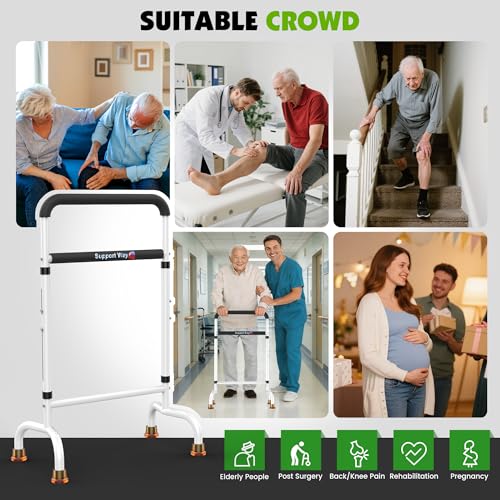 Stand Assist for Chair & Couch - Adjustable Standing Aid with Wide Base, Standing Up Canes for Toilet;Supports 600lbs, Mobility Tool for Elderly & Post-Surgery Recovery (Knee/Hip) | Stable wide base. Compact for tight spaces. Adjustable height. Supports 6