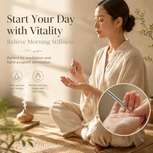 5PCS Stainless Steel Acupressure Tool Set,Trigger Point Massage Tools for Pressure Point Therapy, Reflexology & Deep Tissue Massage, Professional Meridian Massage Sticks for Face, Body & Muscle Relief