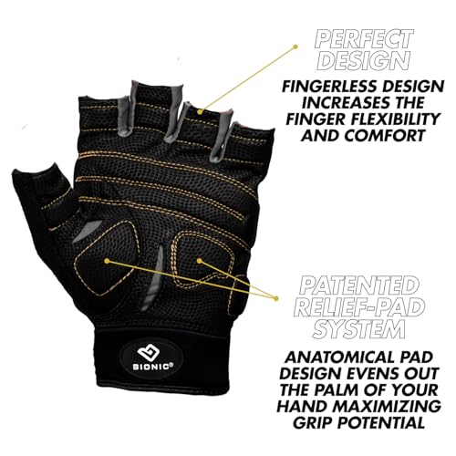 Bionic Men's Beastmode Half Finger Gym Workout Gloves - size: XX-Large