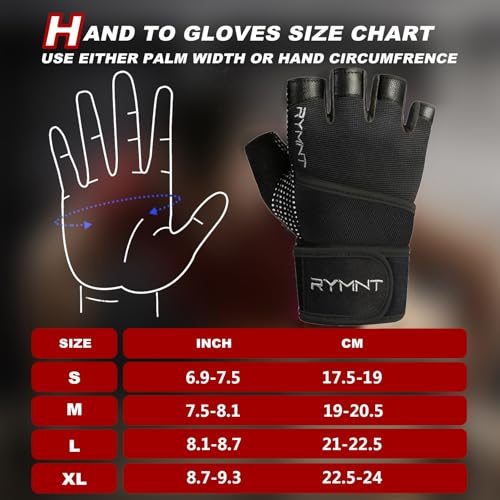 Workout Gloves with Wrist Wrap Support, Weight Lifting Gloves with Full Palm Protection & Extra Grip for Men Women Gym Exercise, Fitness, Weightlifting, Pull ups - color: Aron Black, size: Medium