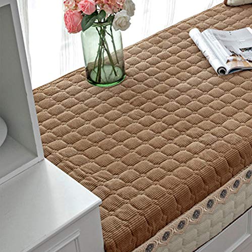 JeogYong Farmhouse Window Seat Cushion, Non Slip Pads/Bay Window Sill Bench - Indoor for Bedroom, 27.55 x 70.86 Inches, Chocolate - color: Chocolate, size: 27.55" x 70.86"(70 x 180cm)