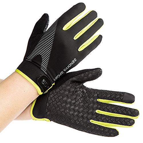 YHT Workout Gloves, Full Palm Protection & Extra Grip, Gym Fishing Fencing Gloves for Weight Lifting, Training, Fitness, Exercise (Men & Women) - color: Green, size: Large