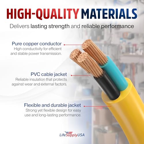 10ft Outdoor/Indoor Extension Cord 16/3 Gauge Heavy Duty 3 Prong SJTW, Waterproof, Flexible Cold-Resistant Long Power Cord,13A 125V 1625W, Yellow by LifeSupplyUSA - color: Yellow, size: 10 FT, style: 16AWG