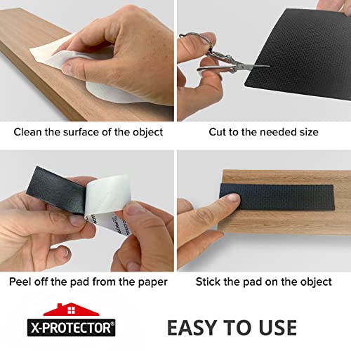 X-Protector Rubber Roll 40 x 4 inches - Black Non Slip Pad - Universal Anti Skid Pads - Self-Adhesive Rubber Grips - Premium Rubber Feet for Keyboard, Appliances, and Other Small Things! - size: 1 PC 40 x 4 inch (Black Rubber)