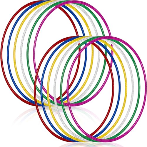 Syhood Glitter Plastic Exercise Hoop Fitness Hoop Adults Exercise Rings Fitness Circles for Party, Sports, Pilates, Playing, Weight Loss Accessories
