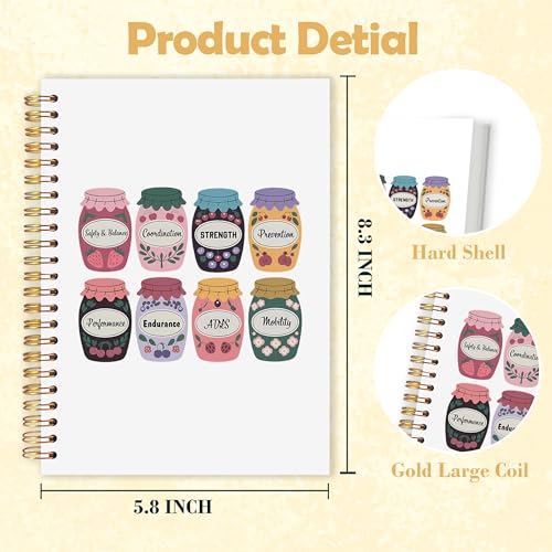 OJMFHEGEE Physical Therapy Gifts Spiral Notebook 5.5x8.3 in, Groovy Retro Floral Workout Fitness Tracker Hardcover Notebook Journal for Women Therapist, Fitness Gifts - color: Physical Therapy