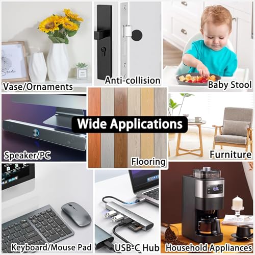 Non Slip Self Adhesive Silicone Cuttable Furniture Pads - 5x40 inch | widely used, functionality, easy to use - color: 5x40 Black