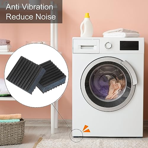 HARFINGTON 12pcs Rubber Anti Vibration Pads 2" x 2" x 7/8" Isolation Vibration Absorbing Pad Damping Mat Anti-Skid Noise with EVA Center for Air Compressor Conditioner Treadmill Washer