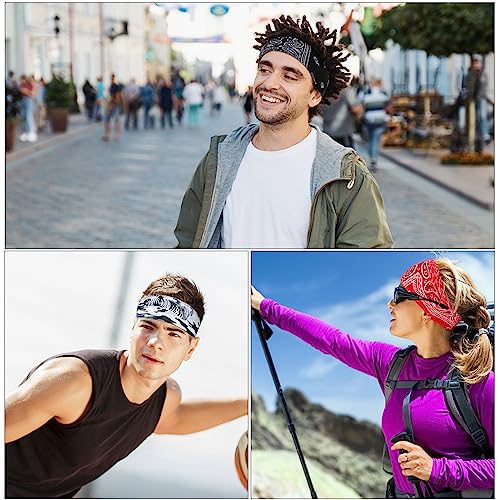 Foaincore 16 Pcs Sports Headbands for Men Sweatbands for Women Workout Stretchy Non Slip Hair Band Sweat Wicking Running Headband for Cycling Hiking Yoga Ice Hockey - style: Multi Styles