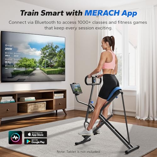 MERACH Upgraded Squat Machine for Women, Smart Row and Deep Squat Trainer with Tablet Stand, Adjustable Resistance & 350LB Weight Capacity, Foldable Home Exercise Equipment, Connect MERACH APP - style: R07 PRO - Grey