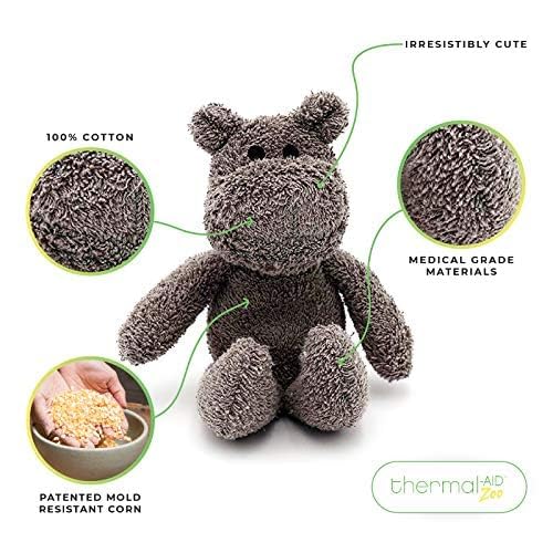 Thermal-Aid® (Happy The Hippo) – Washable Heating Pad & Ice Pack – Plush Hot/Cold Pack with Natural Corn Filling – Reusable Comfort - size: Zoo Hippo