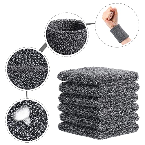 Willbond Wrist Sweatbands, Sports Sweatbands for Competition, Sweat Absorbent, for Basketball, Tennis, Football, Running and Work (Pack of 6) - color: Black and White